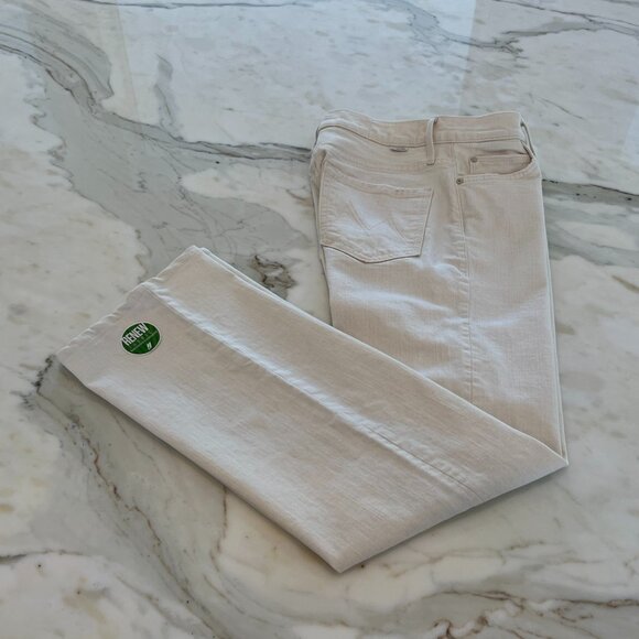 MOTHER THE KICK IT ACT OATMEAL NATURAL JEANS SIZE 26 NWOTS!